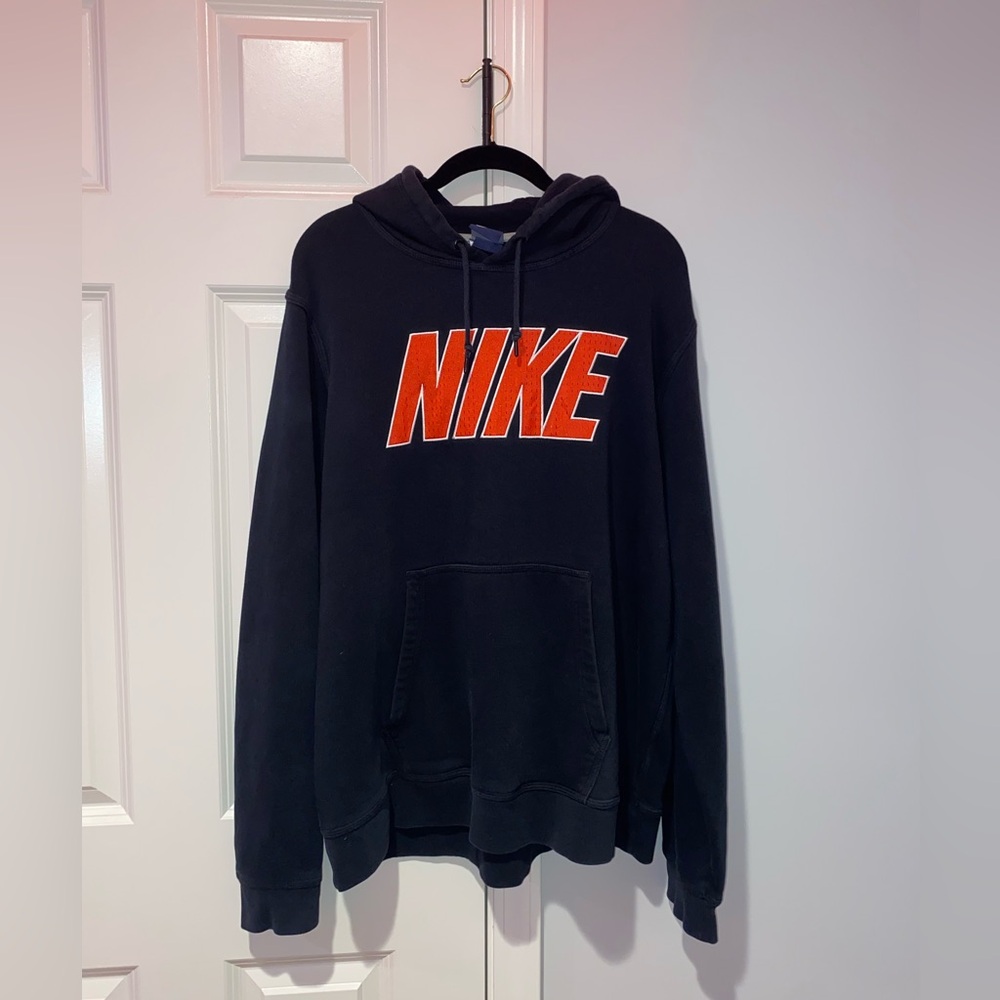 Vintage Nike Hoodie - Red Jersey Fabric Nike Logo - Size XL